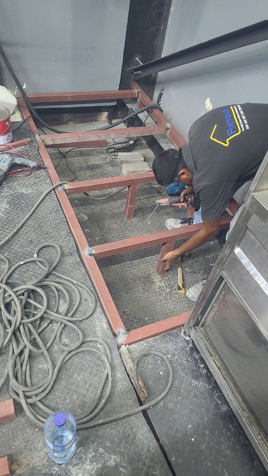 Fixnova technician carrying out structural steel work on site